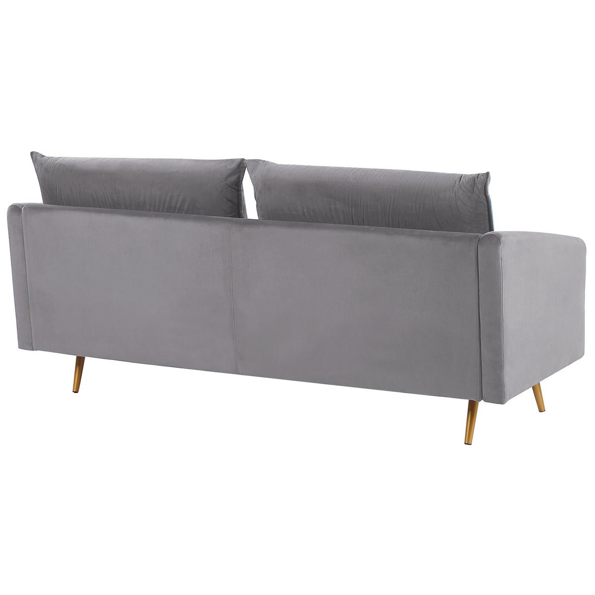 3-SITZER-SOFA Samtstoff Grau Maura - Grau, Textil (185/83/78cm) - Beliani
