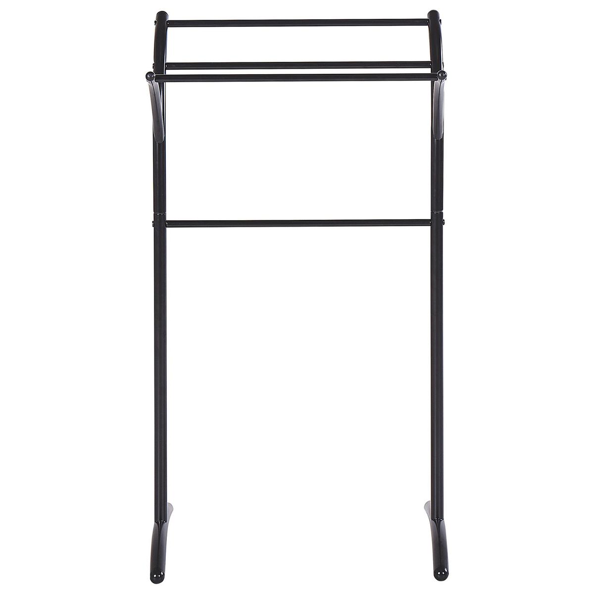 HANDTUCHSTÄNDER Stahl schwarz 51 x 91 cm Yopal - Schwarz, Metall (51/91/37cm) - Beliani