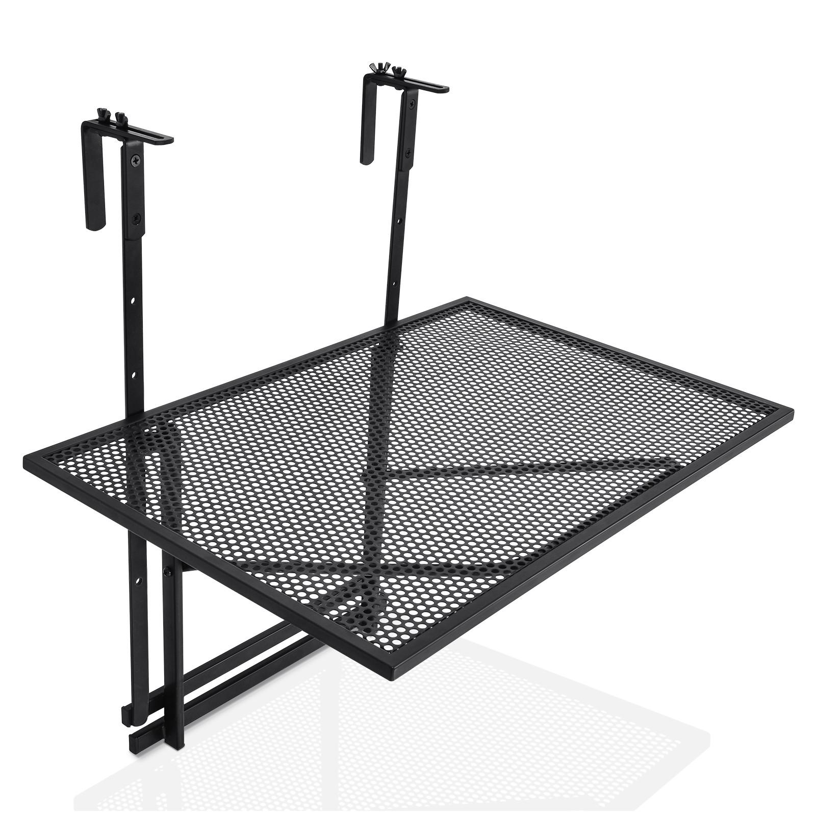 BALKONHÄNGETISCH klappbar schwarz - Schwarz, Metall (40.5/60.5/82.5cm) - COSTWAY
