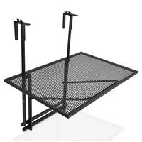 BALKONHÄNGETISCH klappbar schwarz - Schwarz, Metall (40.5/60.5/82.5cm) - COSTWAY