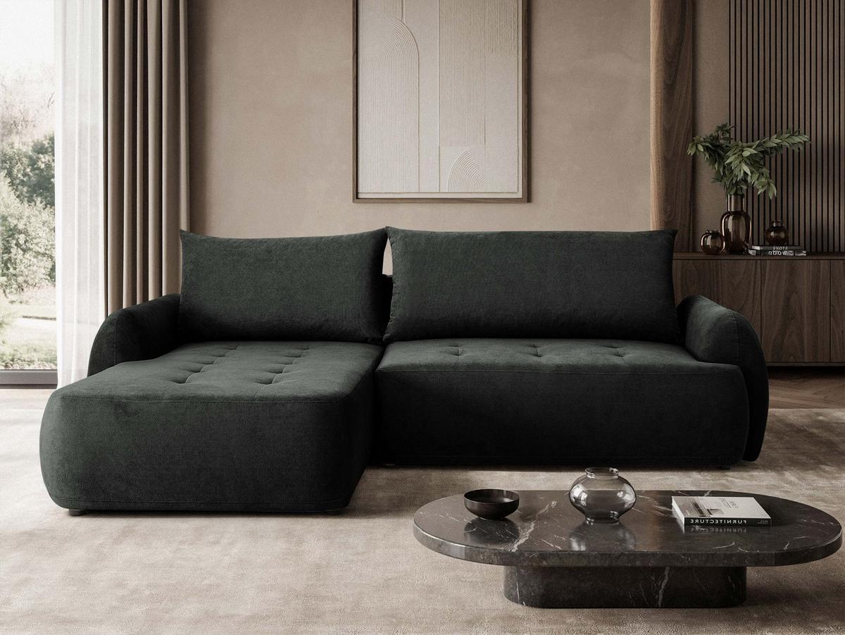 ECKSCHLAFSOFA Bueno II, Seite: Links - Dunkelgrau/Schwarz, Holz/Textil (280/185cm) - MIRJAN24