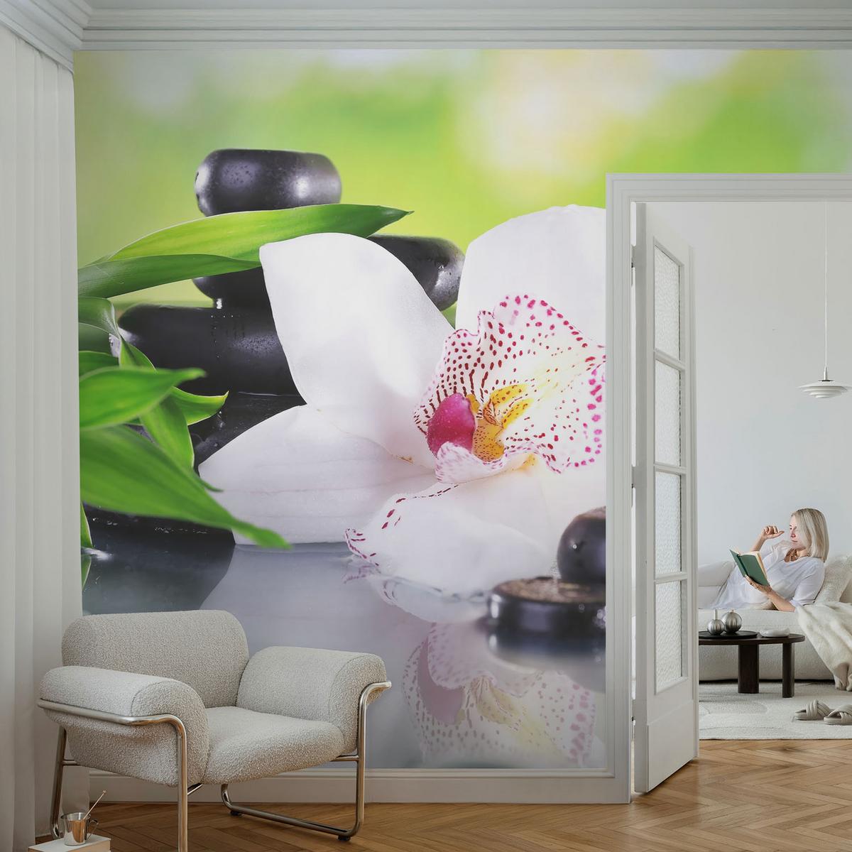 FOTOTAPETE 250x104 cm - Die Ruhe der Natur - Grün, Textil (250/104cm) - Wallfluent