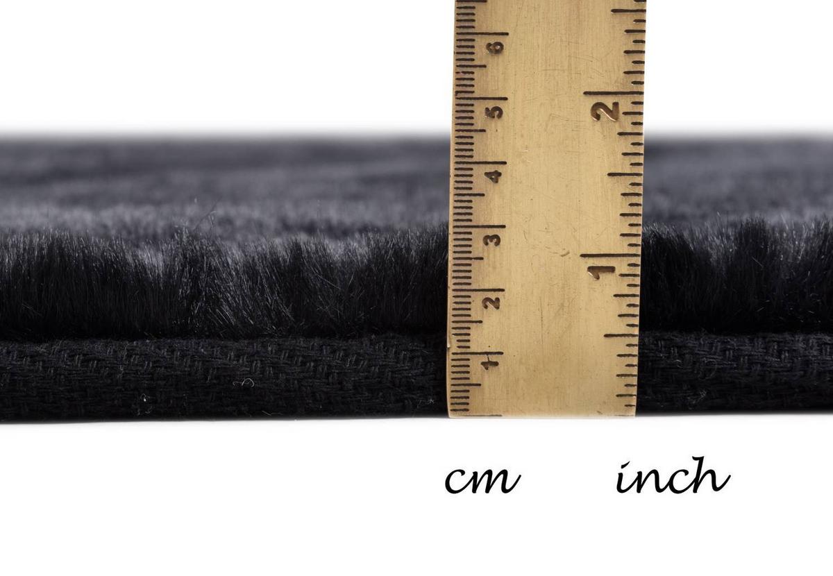 KUNSTFELLTEPPICH Chiara 120x120 cm - Schwarz, Textil (120/120cm) - Gino Falcone