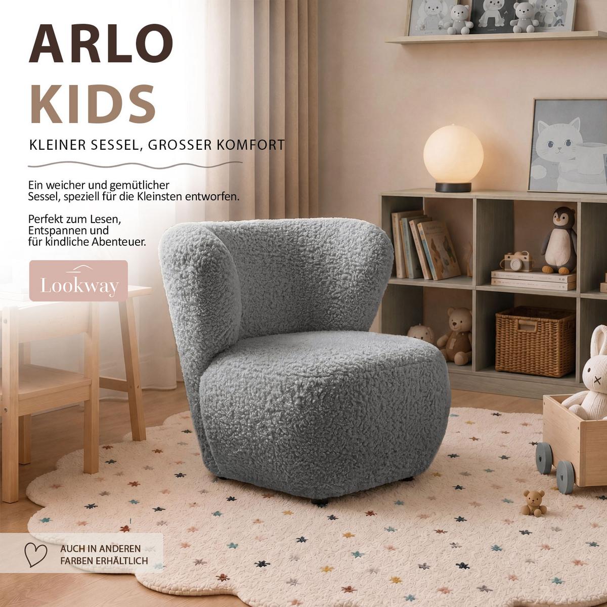 KINDERSESSEL ARLO KIDS Rolf 6 - Grau, Textil (85/74/58cm) - Lookway