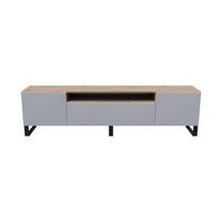 LOWBOARD VAREN 200/41/40 cm, Stand-TV-Schrank Eiche Artisan - Weiß/Eiche Artisan, Holzwerkstoff (200/41/40cm) - MASSENO