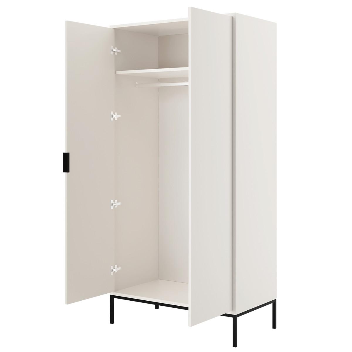 SCHRANK 2 Türen Seattle Weiß - Weiß, Holzwerkstoff (100/205.4/55cm) - Petits-meubles