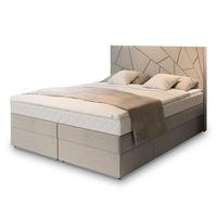 BOXBETT TRANI 160x200 cm mit Matratze und Topper - Beige - Beige, Holz (160/200cm) - MASSENO