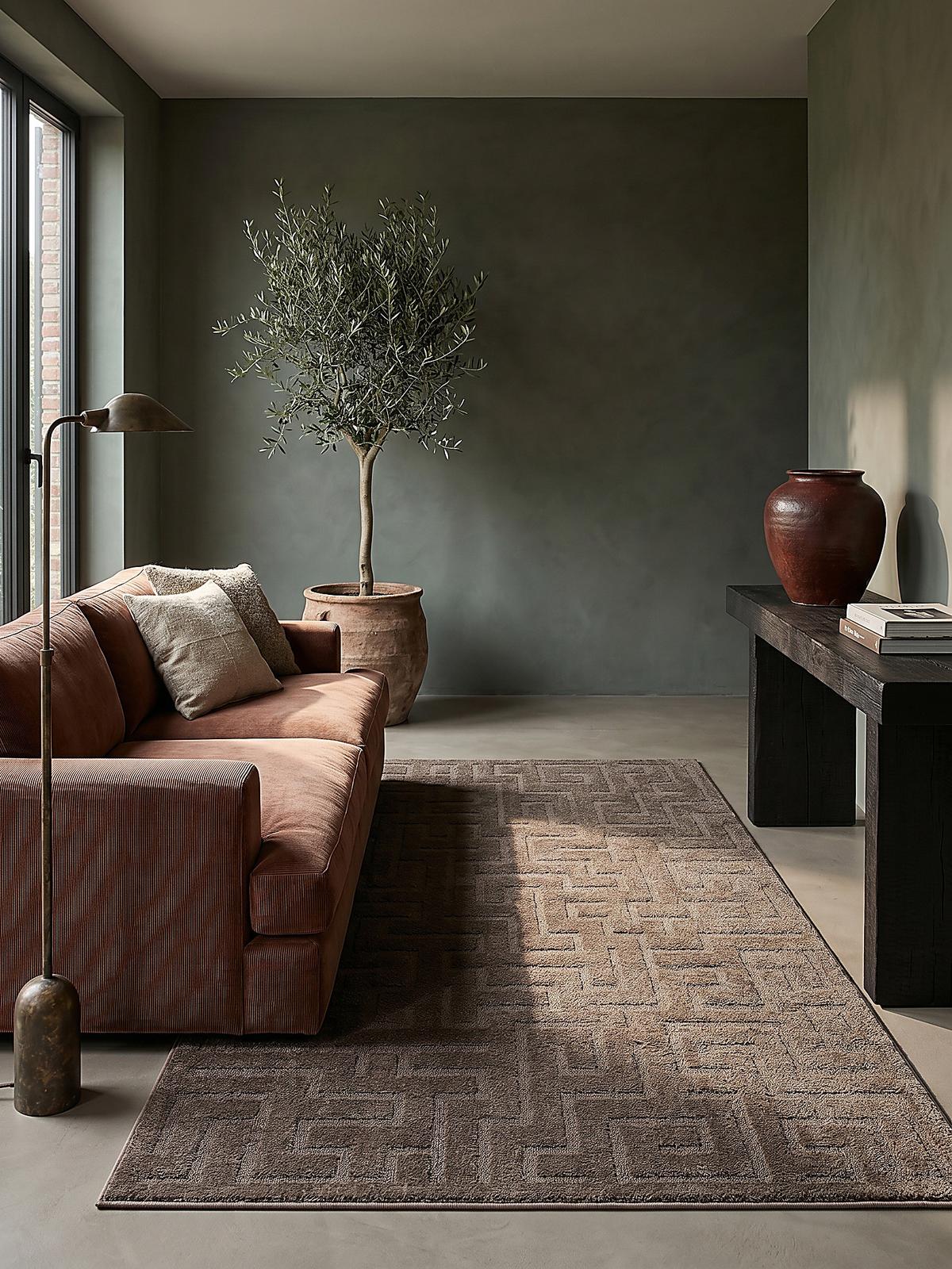 TEPPICHLÄUFER Geometrisch MUOTA Polypropylen Braun 80 x 150 cm - Braun, Textil (80/150cm) - KADIMA DESIGN