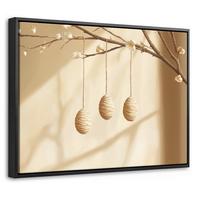 LEINWAND Bilder mit Rahmen - Beige - Osterkuchen - Eier - 40x30 - Beige, Textil (40/30cm) - MuchoWow