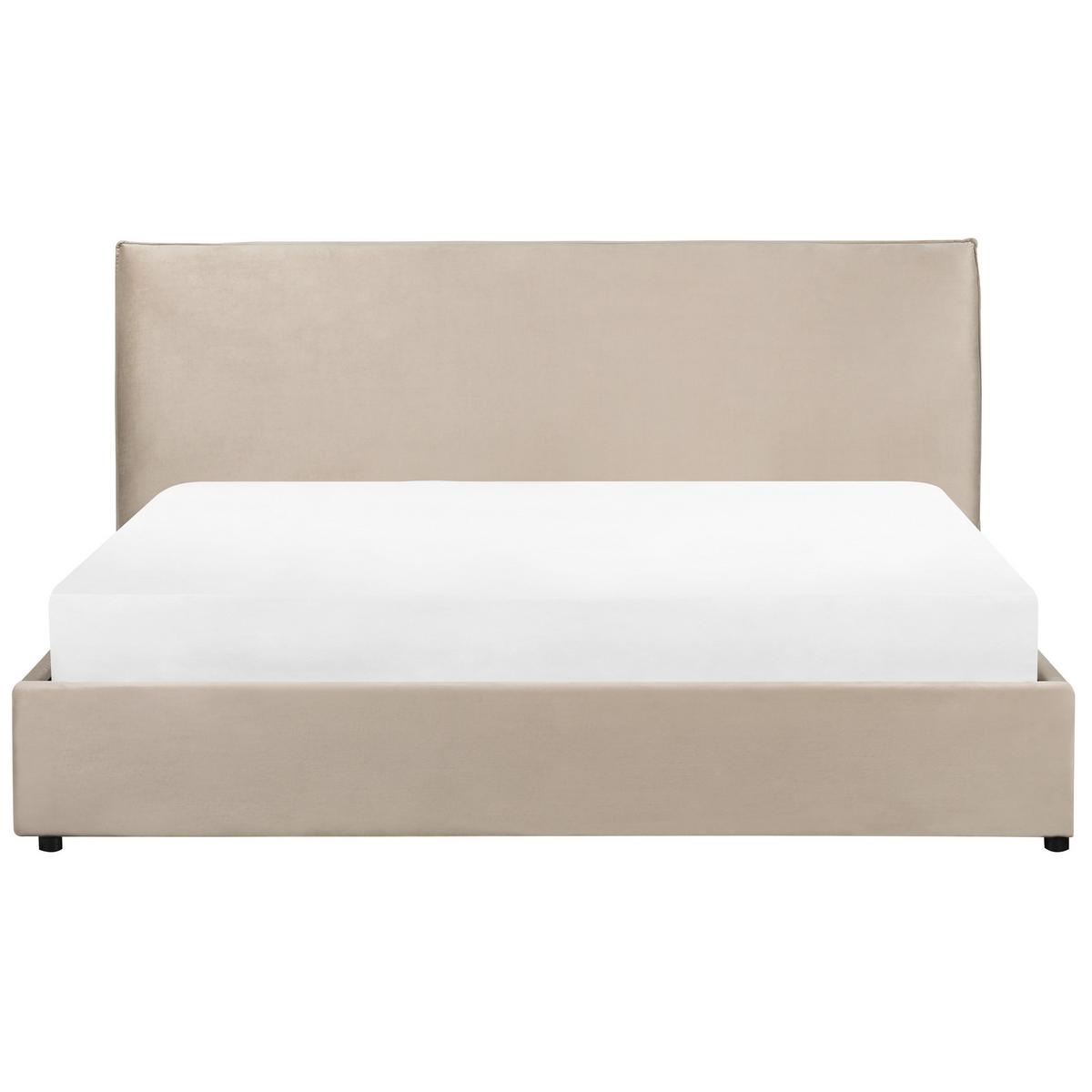 POLSTERBETT 180/200cm Taupe Lavaur - Taupe, Textil (180/200cm) - Beliani