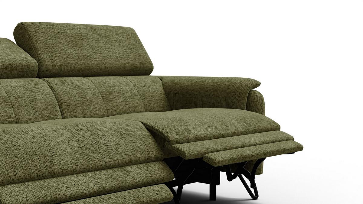 RELAXSOFA RODEN 3-Sitzer, olive - Olivgrün, Holz/Textil (194/82/103cm) - Wozimo