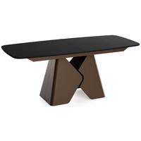 ESSTISCH Vanta rechteckig ausziehbar verlängerbar mit Braunem Metallgestell, Schwarz 200-290/90/76 cm - Schwarz/Braun, Holzwerkstoff/Metall (90/290/76cm) - WFL GROUP