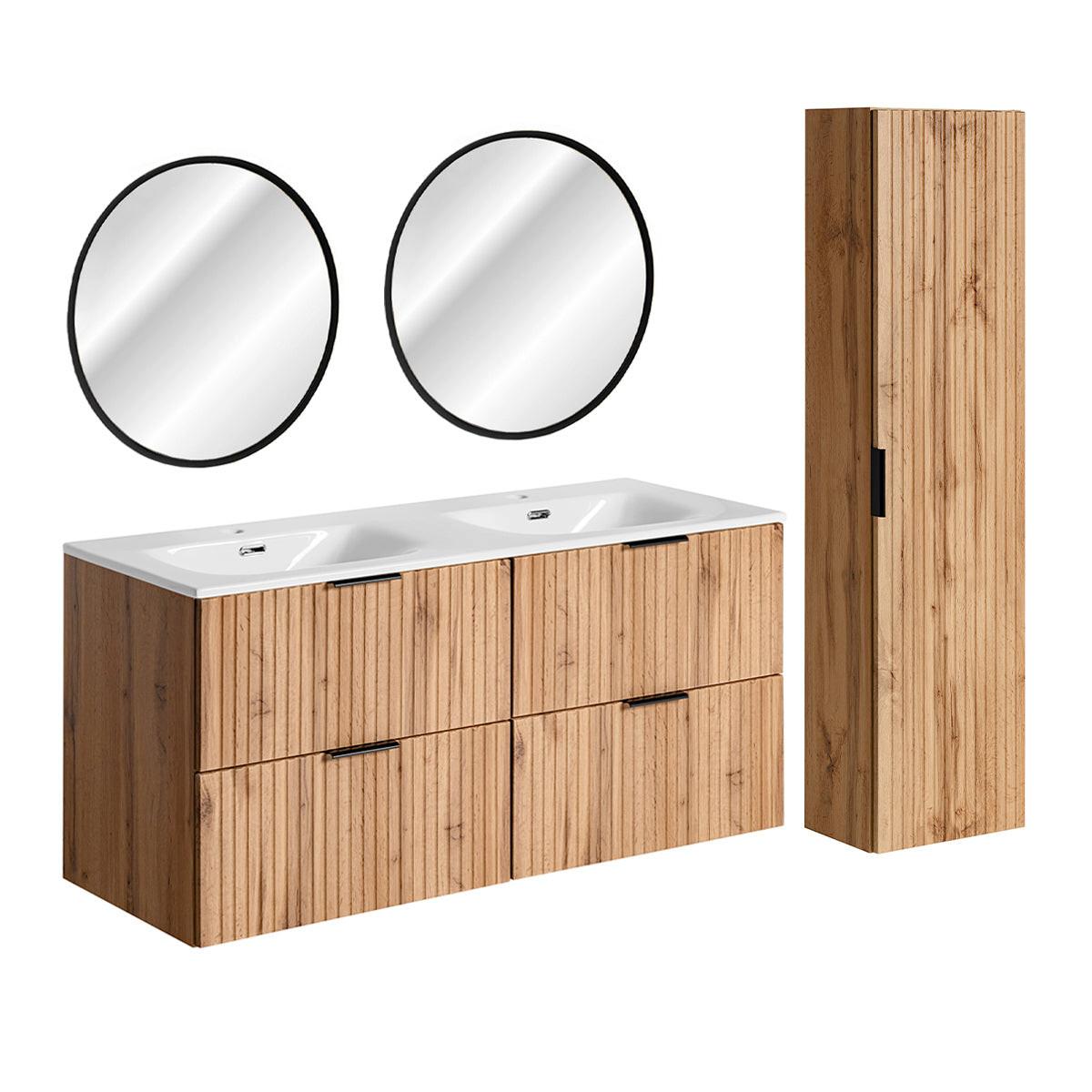 BADMÖBEL 120.4cm Adriel 2er-Set Holz - Braun, Holzwerkstoff (120.4/57/46cm) - Petits-meubles
