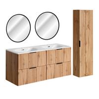 BADMÖBEL 120.4cm Adriel 2er-Set Holz - Braun, Holzwerkstoff (120.4/57/46cm) - Petits-meubles