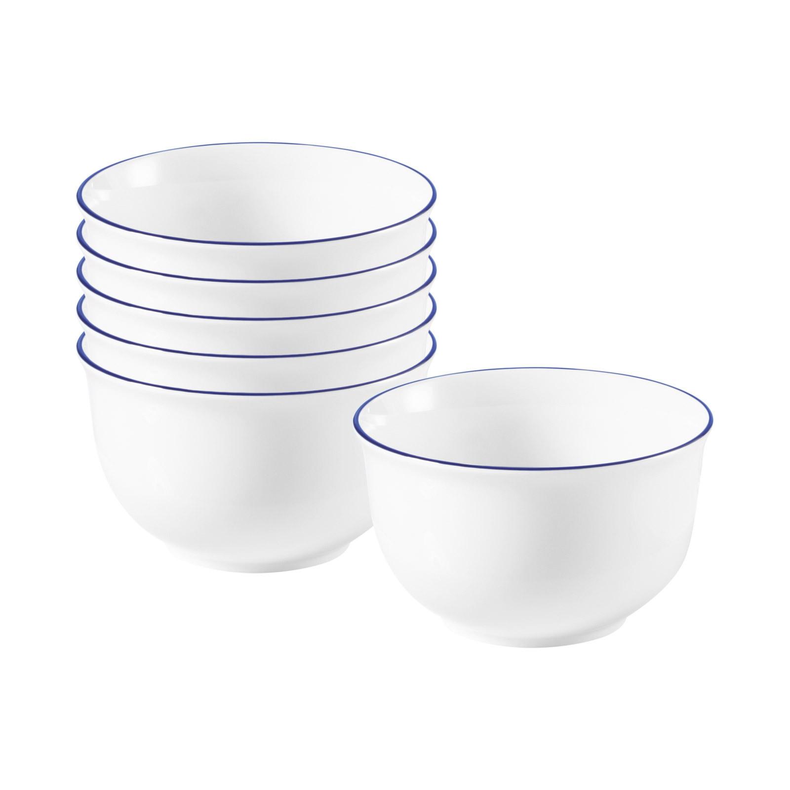 MÜSLISCHALEN Compact Blaurand weiß-blau ø 12,7 cm 6er Set - Blau/Weiß, Keramik (12.7cm) - Seltmann Weiden