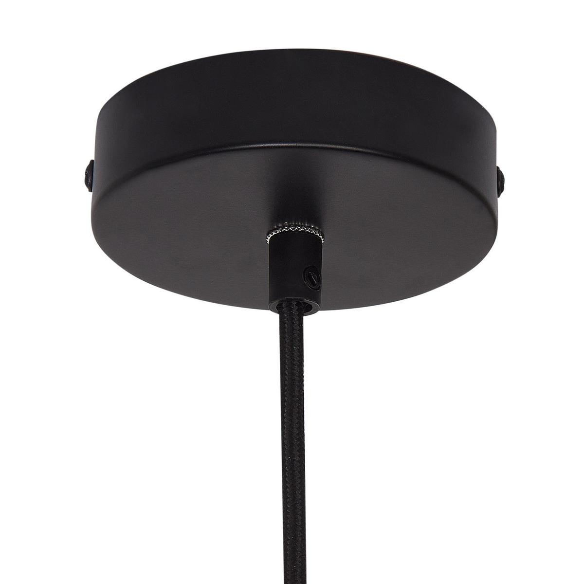 HÄNGELEUCHTE Naturfarben Kibi - Schwarz/Naturfarben, Kunststoff (44/44/131cm) - Beliani