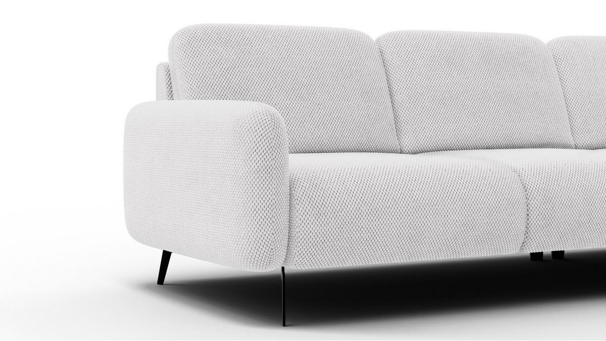 ECKSOFA FEBE 5-Sitzer rechts, creme - Creme/Schwarz, Holz/Textil (271/190cm) - Wozimo