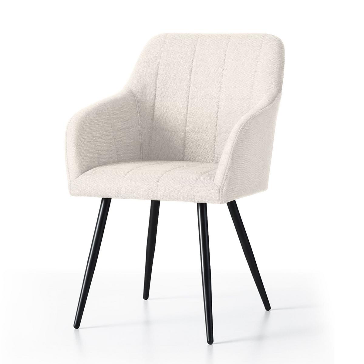 POLSTERSTUHL 4er Set, Metallbeine Creme, Schwarz, X 54/82/58 - Creme/Schwarz, Textil (54/82/51cm) - RAUMHIRSCH FURNITURE