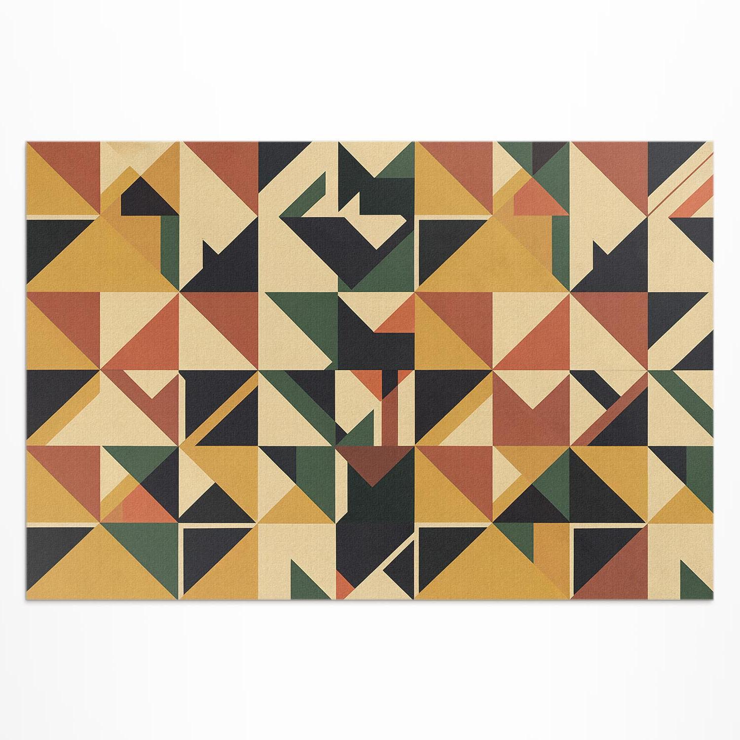 TEPPICH 100x150 cm Bunte Abstrakte Geometrie - Currygelb, Kunststoff (100/150cm) - Wallfluent