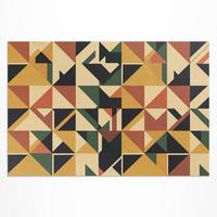 TEPPICH 100x150 cm Bunte Abstrakte Geometrie - Currygelb, Kunststoff (100/150cm) - Wallfluent