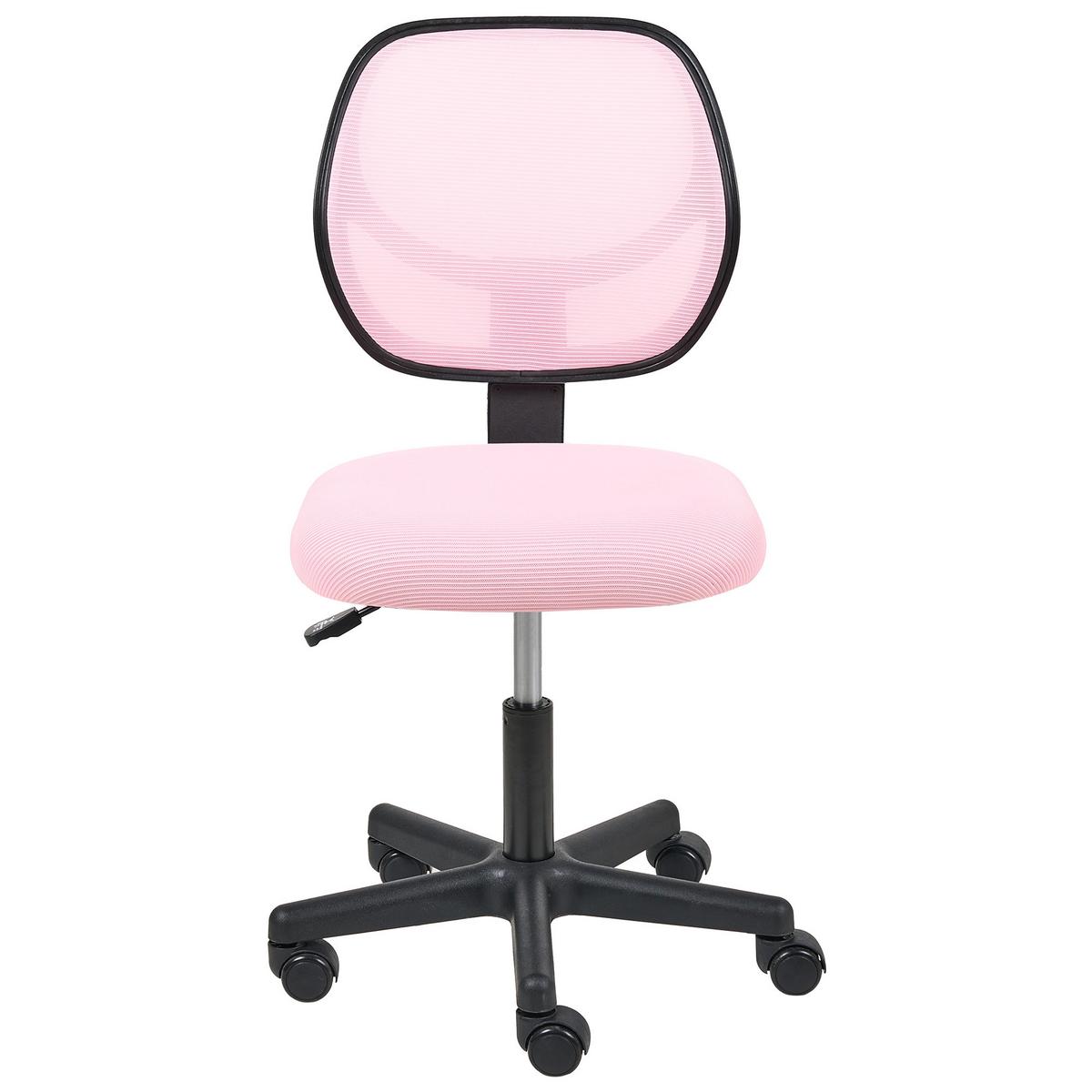 BÜROSTUHL Pastellrosa Joyful - Pink/Schwarz, Textil (52/86/52cm) - Beliani