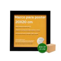 RAHMEN Set mit 24 aus MDF und Acrylglas Schutz und Aussteller für Fotografien, Bilder, Poster, Gemälde, Dekoration für Haus Farbe Schwarz 20X20 cm - Schwarz, Holz (20/3cm) - Nacnic