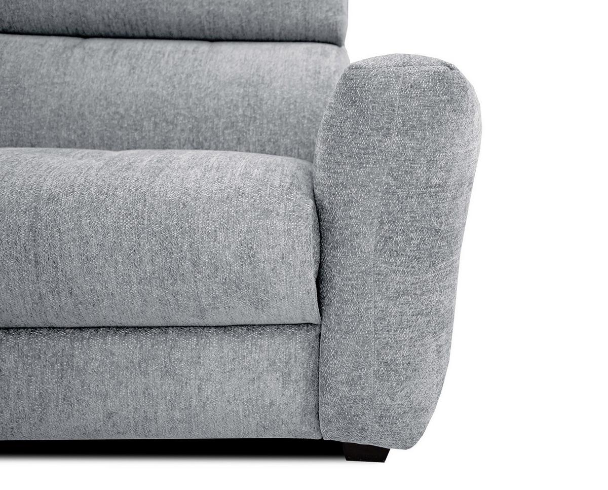 SOFA CALVERA 3-Sitzer mit 1 Relaxfunktion, hellgrau - Hellgrau, Holzwerkstoff/Textil (204/79/106cm) - Wozimo