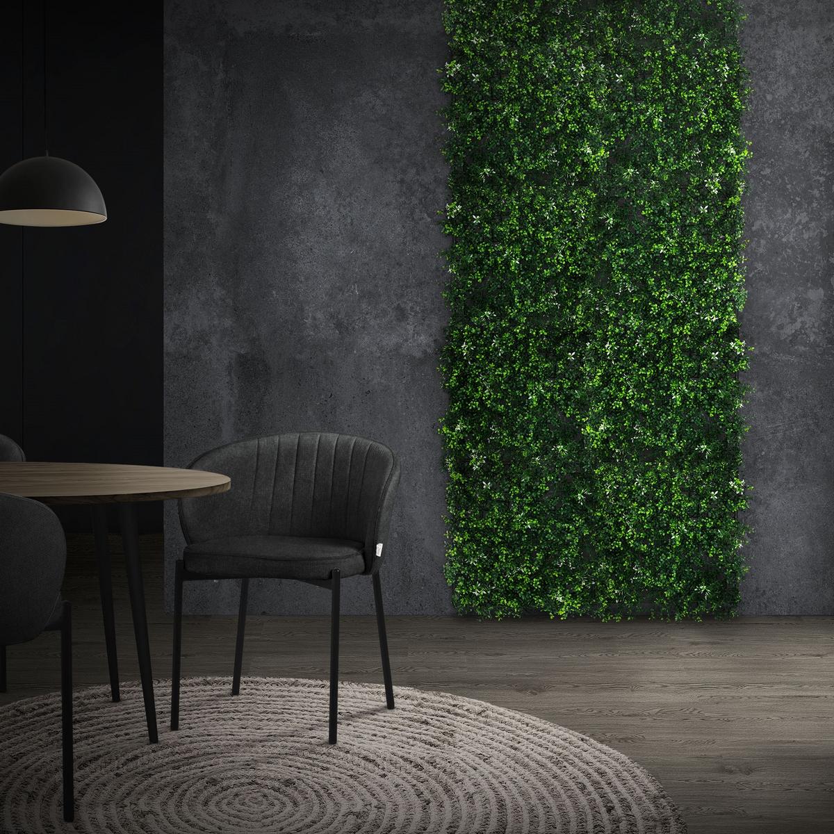 KÜNSTLICHE PFLANZENWAND 4er Set 50x50 cm Kunstpflanzen Wand Innen Aussen Pachysandra - Grün, Kunststoff (50/50/8cm) - ECD-Germany