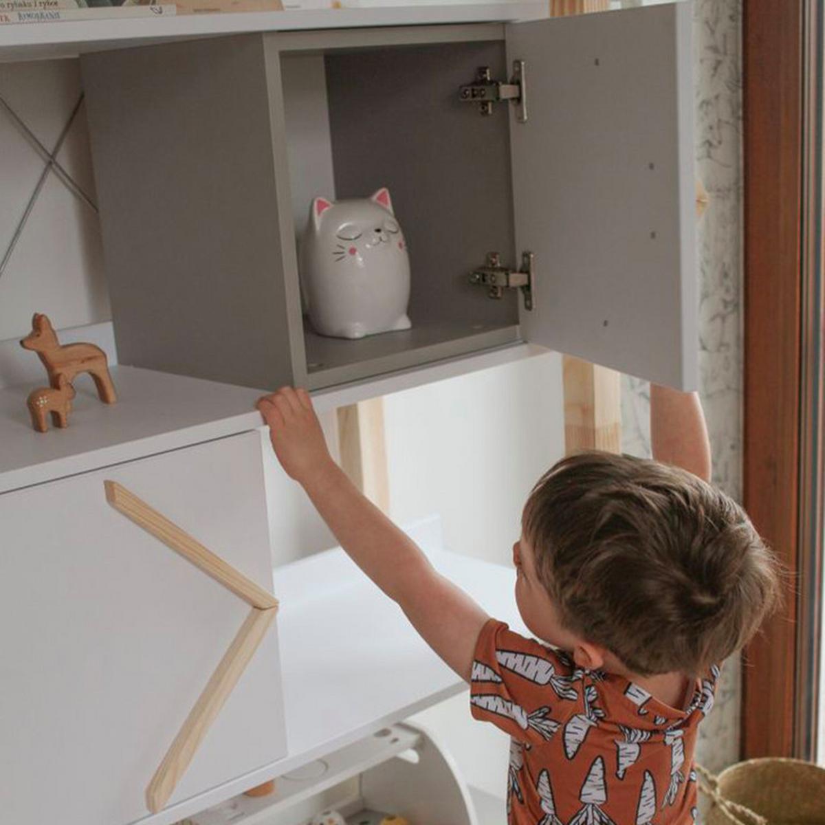 BÜCHERREGAL Weiß und grau - Weiß, Holzwerkstoff (100/190/44cm) - Petits-meubles