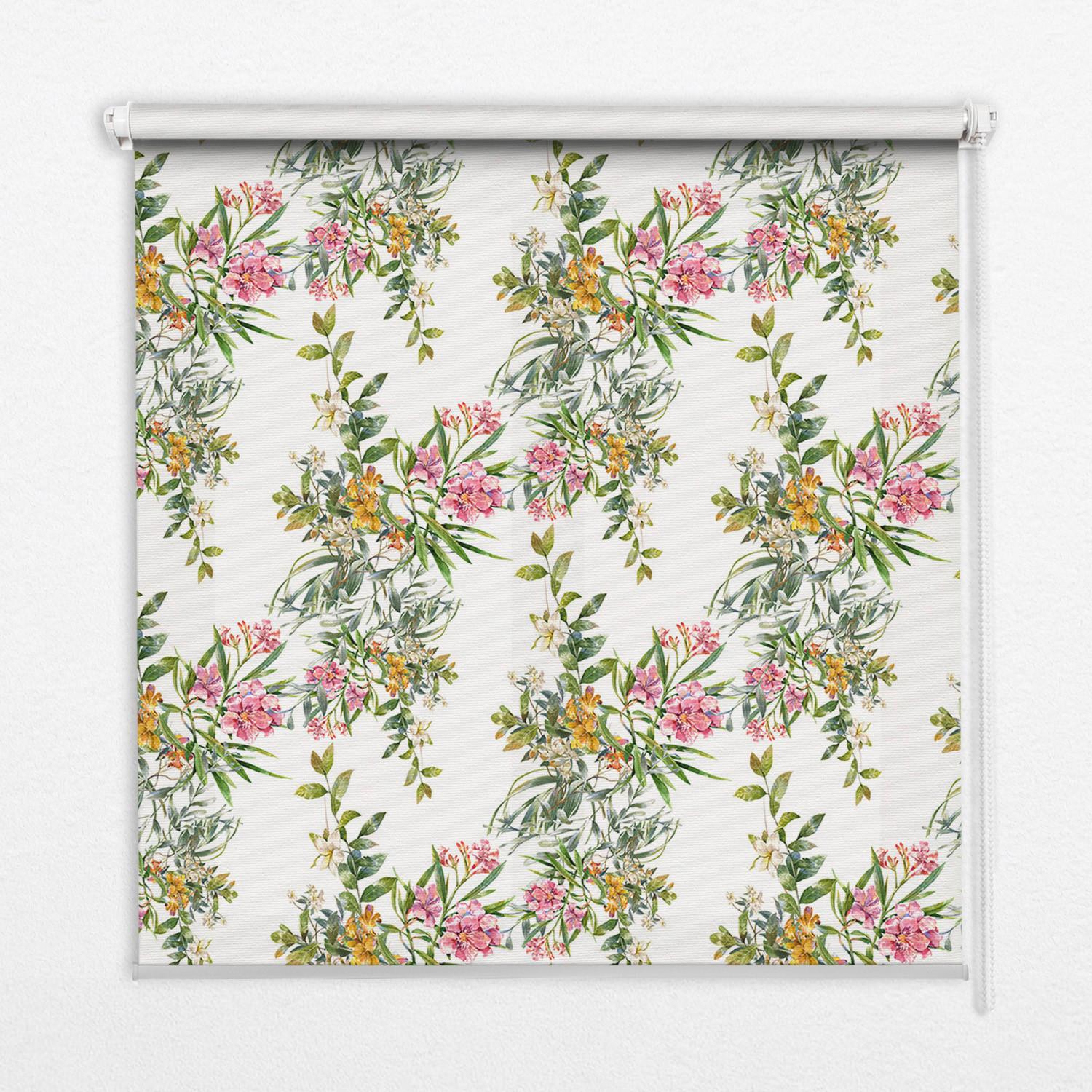 INNENROLLO - Fensterrollo - Rollo - 110x140 cm - Blumen - Grün, Kunststoff (110/140/0.5cm) - TULUP
