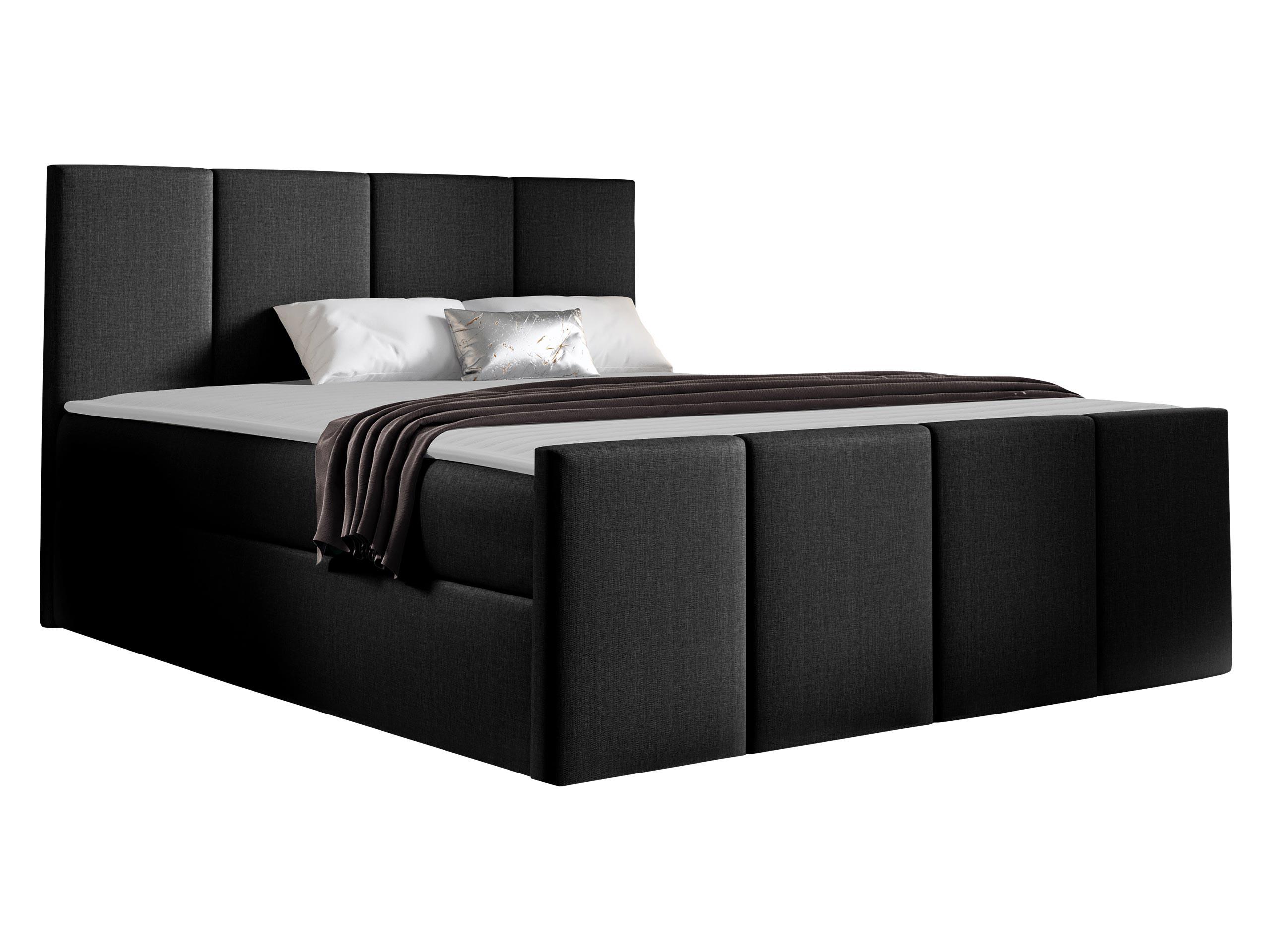 BOXBETT Lars - H3 - Schwarz Hochglanz, Holz (160/200cm) - MIRJAN24