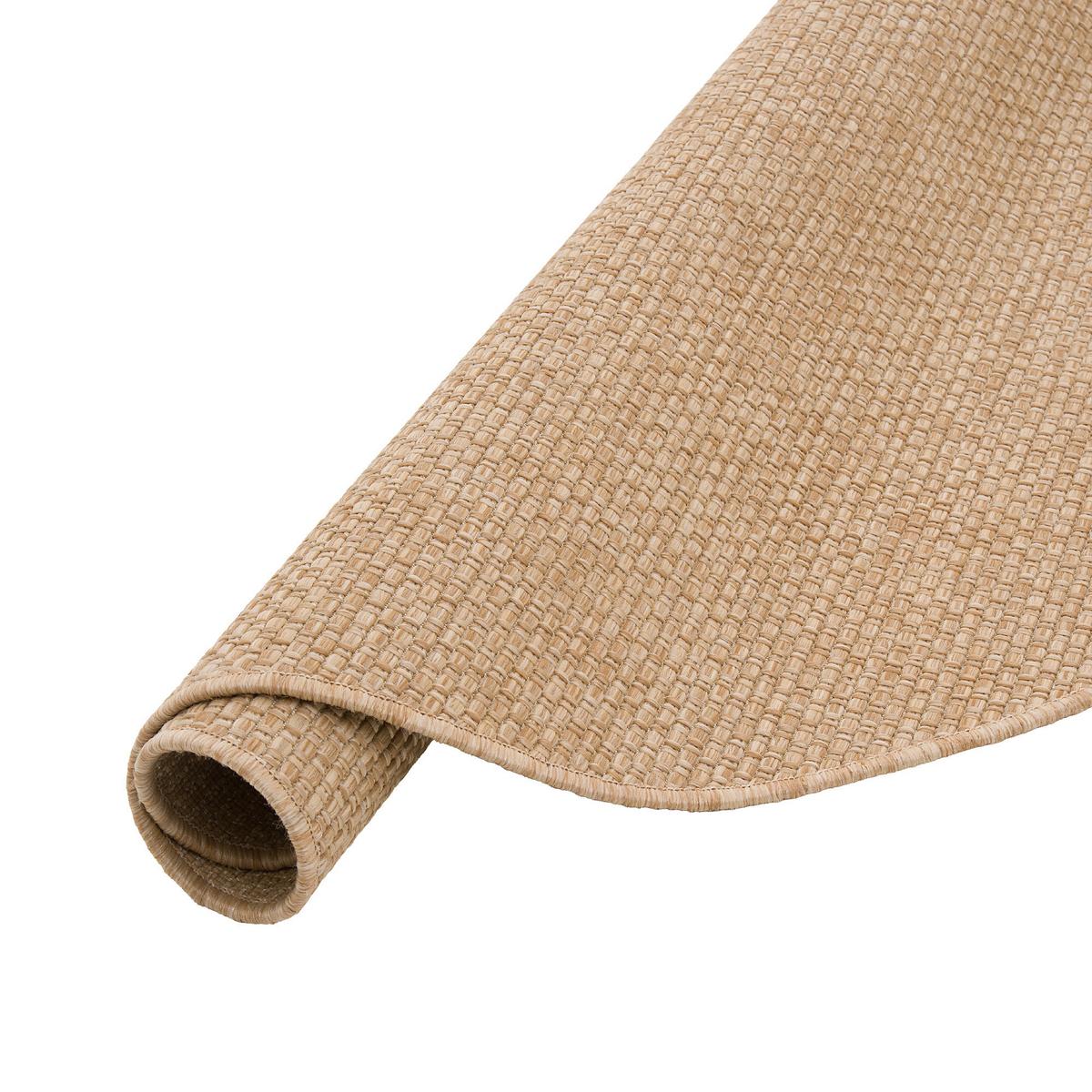 IN- & OUTDOOR FLACHGEWEBE TEPPICH PORTO RUND - Sandfarben, Textil (160/160cm) - Snapstyle