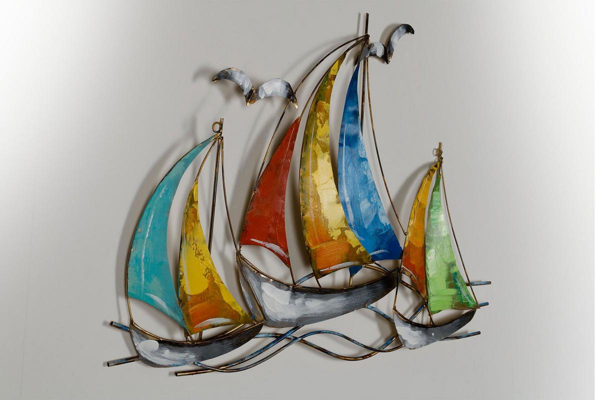 WANDDEKO Bunt 100/75 cm - Multicolor, Metall (2.6/75/3cm) - KUNSTLOFT