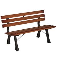 GARTENBANK, 2-Sitzer, Parkbank mit Rückenlehne, Holzbank, für Garten, Balkon, Kaffee - Dunkelbraun, Metall (57/70/120cm) - Outsunny