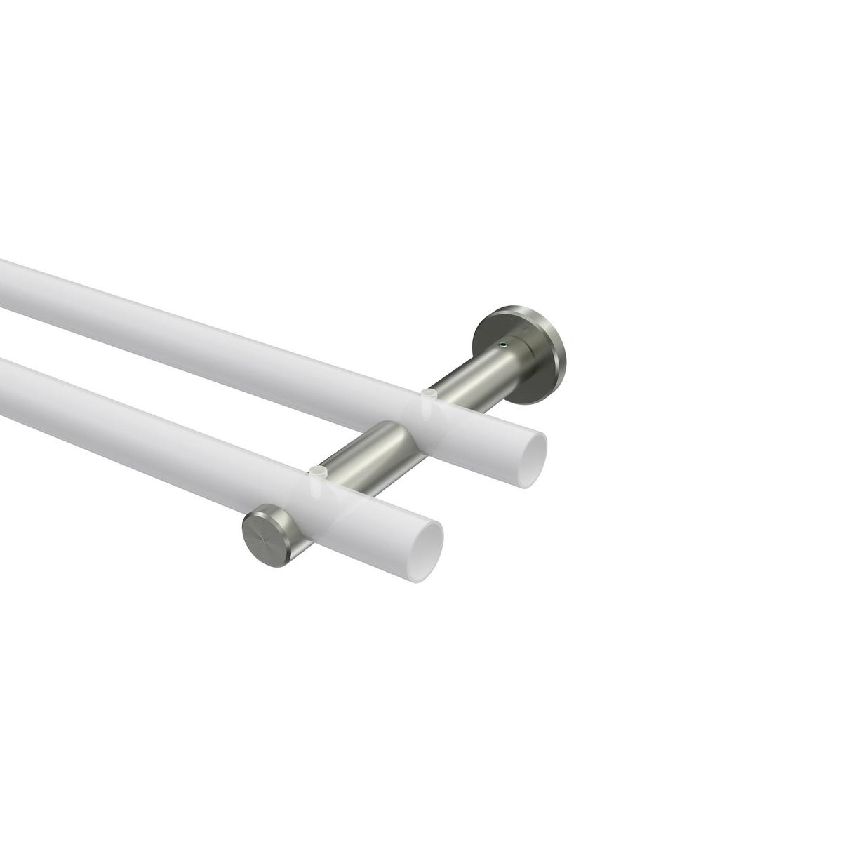 TRÄGER FÜR GARDINENSTANGEN 20 mm Ø, 2-läufig, Trend Edelstahl - Edelstahlfarben, Metall (16.6/4/4cm) - INTERDECO