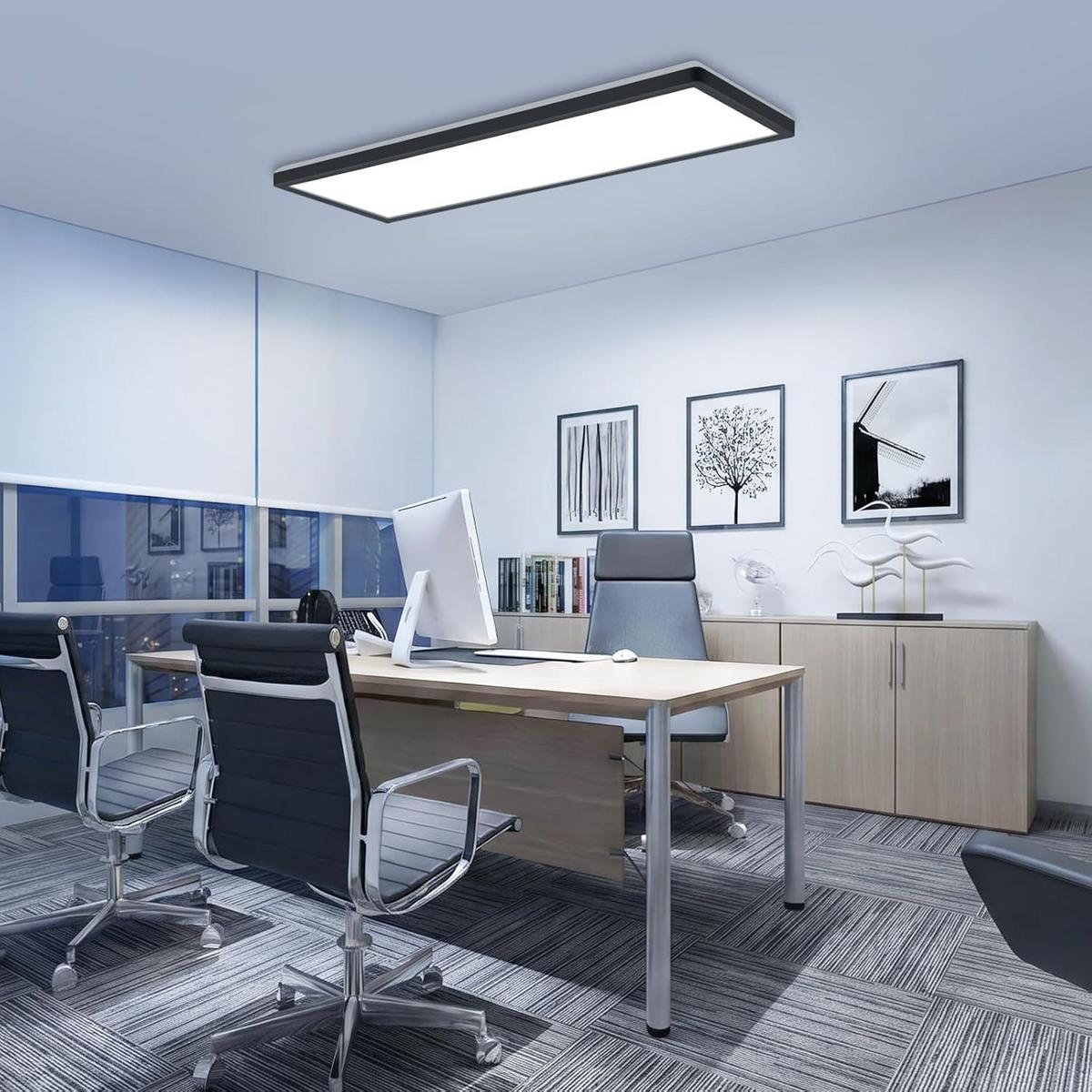 LED DECKENLEUCHTE Orvex 58/20/3 cm - Schwarz, Kunststoff (58/20/3cm) - ZMH
