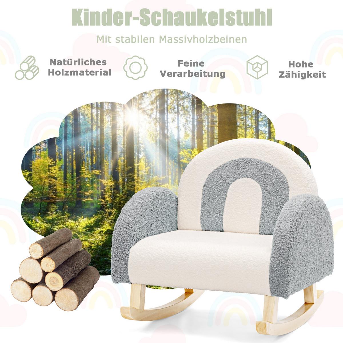 KINDERSOFA 51cm Grau - Grau, Holz (51/51/50cm) - COSTWAY