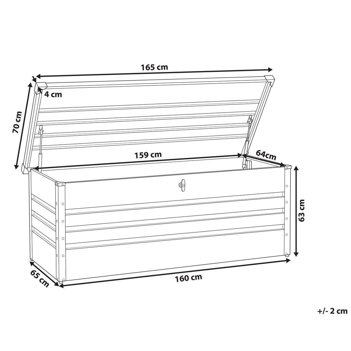 AUFLAGENBOX Stahl grau 165/70 cm Cebrosa - Grau, Metall (165/63/70cm) - Beliani