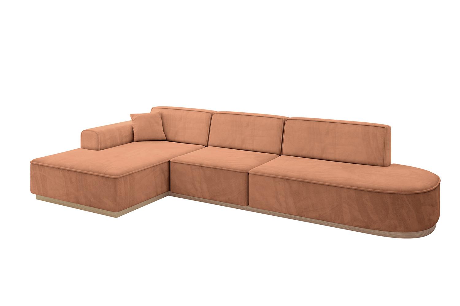 ECKSOFA Ottomane Links IREA-L2 - 328x171x83 cm Koralle - Koralle, Holzwerkstoff/Textil (328/171cm) - ALTDECOR