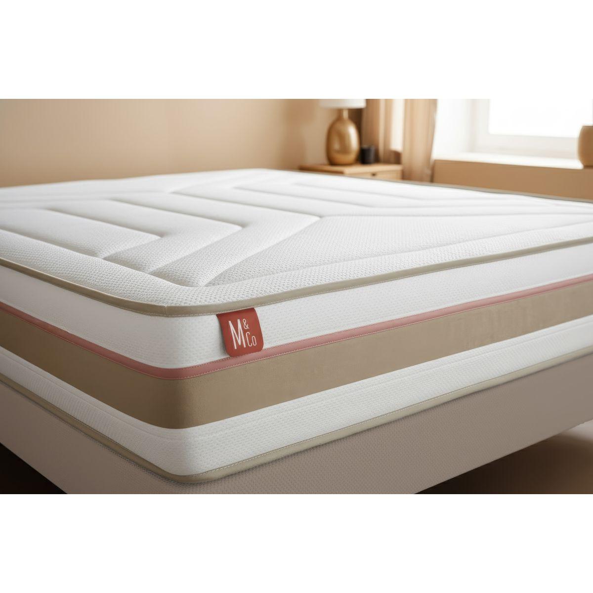 MATRATZE Le Tendre Taschenfederkern und Memory-Schaum 90 x 190 cm h1 - Weiß, Textil (90/190cm) - Marmottes & Co
