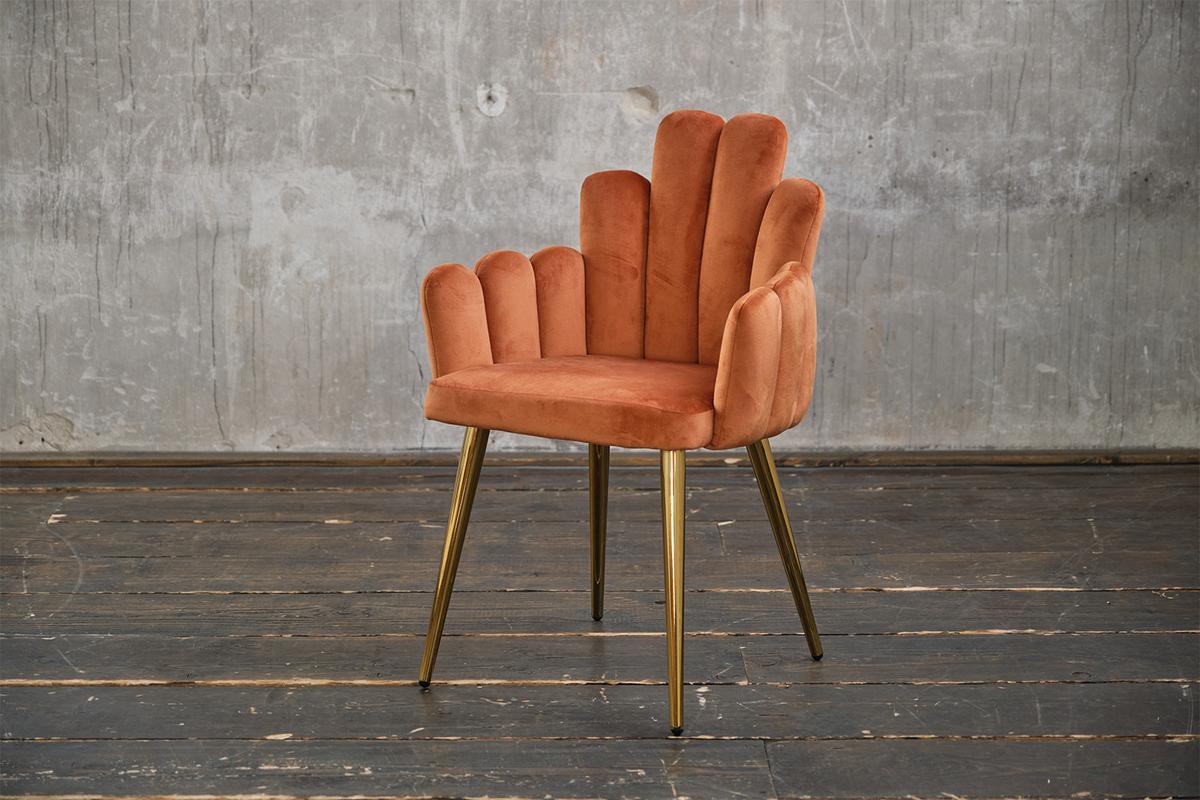 ESSZIMMERSTUHL FREJA Kupfer Velvet (1er-Set) - Kupferfarben, Textil (59/86/55cm) - KAWOLA