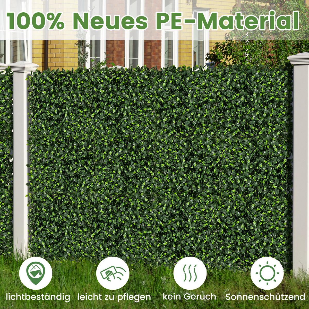 PFLANZENWAND Grün - Grün, Kunststoff (1cm) - COSTWAY