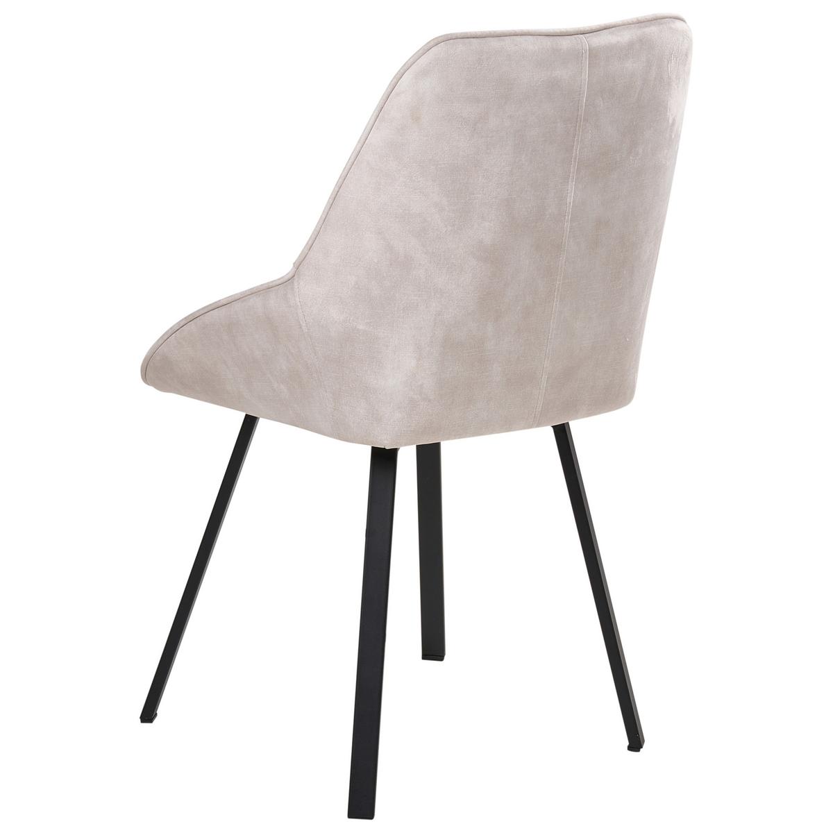 ESSZIMMERSTUHL 2er Set drehbar Samtstoff Hellbeige Terlton - Beige/Schwarz, Textil/Metall (52/89/54cm) - Beliani