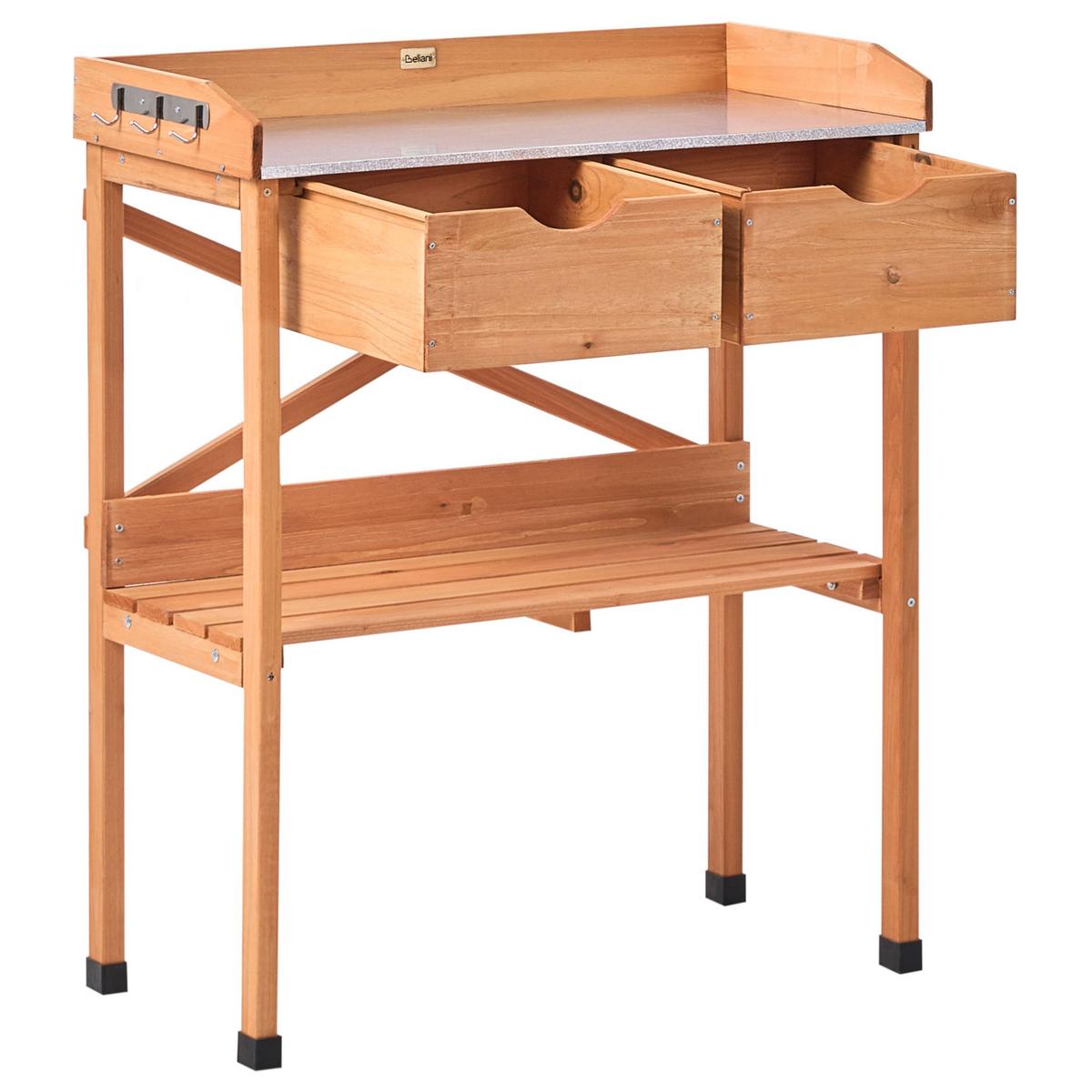 PFLANZTISCH 77/89 cm Tannenholz Hellbraun Ravanusa - Hellbraun/Braun, Holz - Beliani
