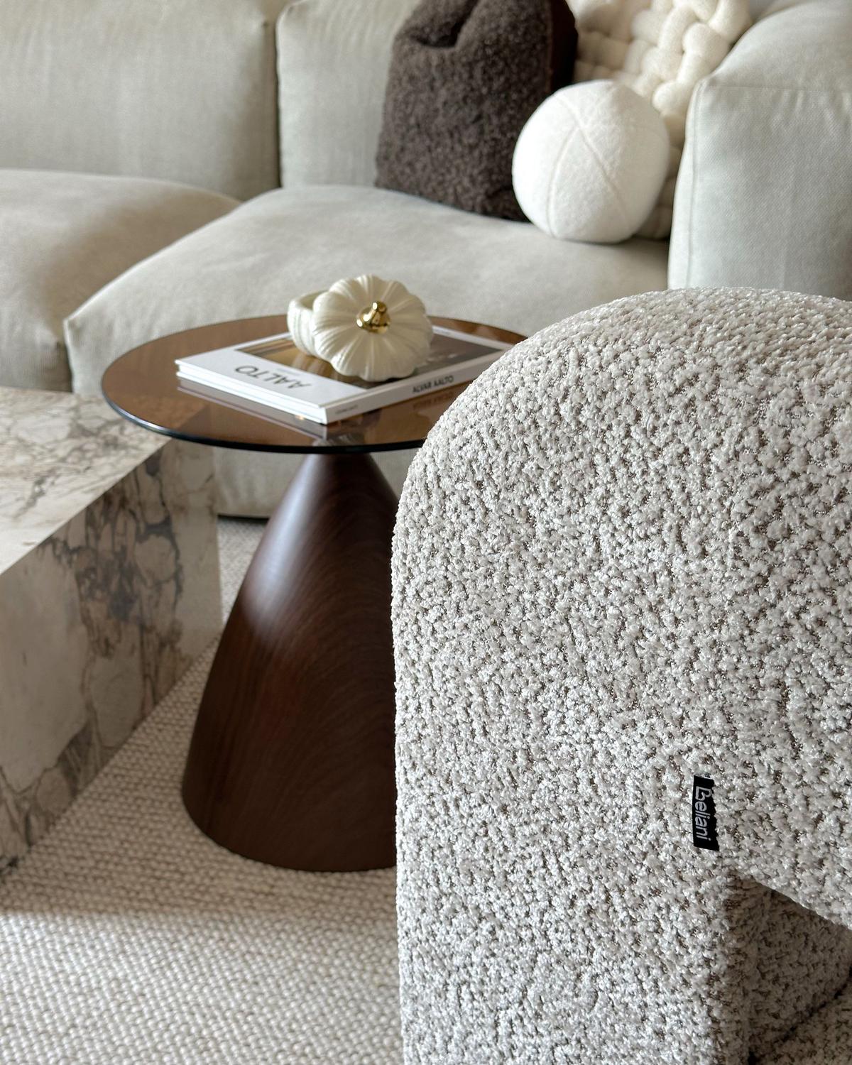 SESSEL Chenillegewebe Beige Vidsel - Beige, Textil (76/78/60cm) - Beliani