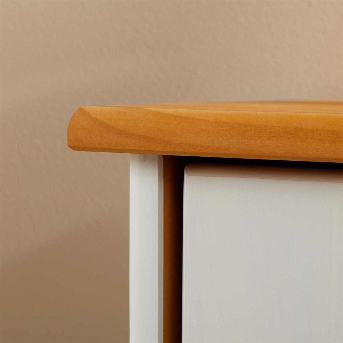 KOMMODE RONDO weiß/braun - Weiß/Braun, Holz (79/74/35cm) - IDIMEX