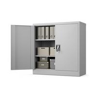 AKTENSCHRANK Metallkommode Metallschrank mit Schloss für Büro Akten und Dokumente Hellgrau 90x90x40cm - Hellgrau, Metall (90/90/40cm) - Muralo