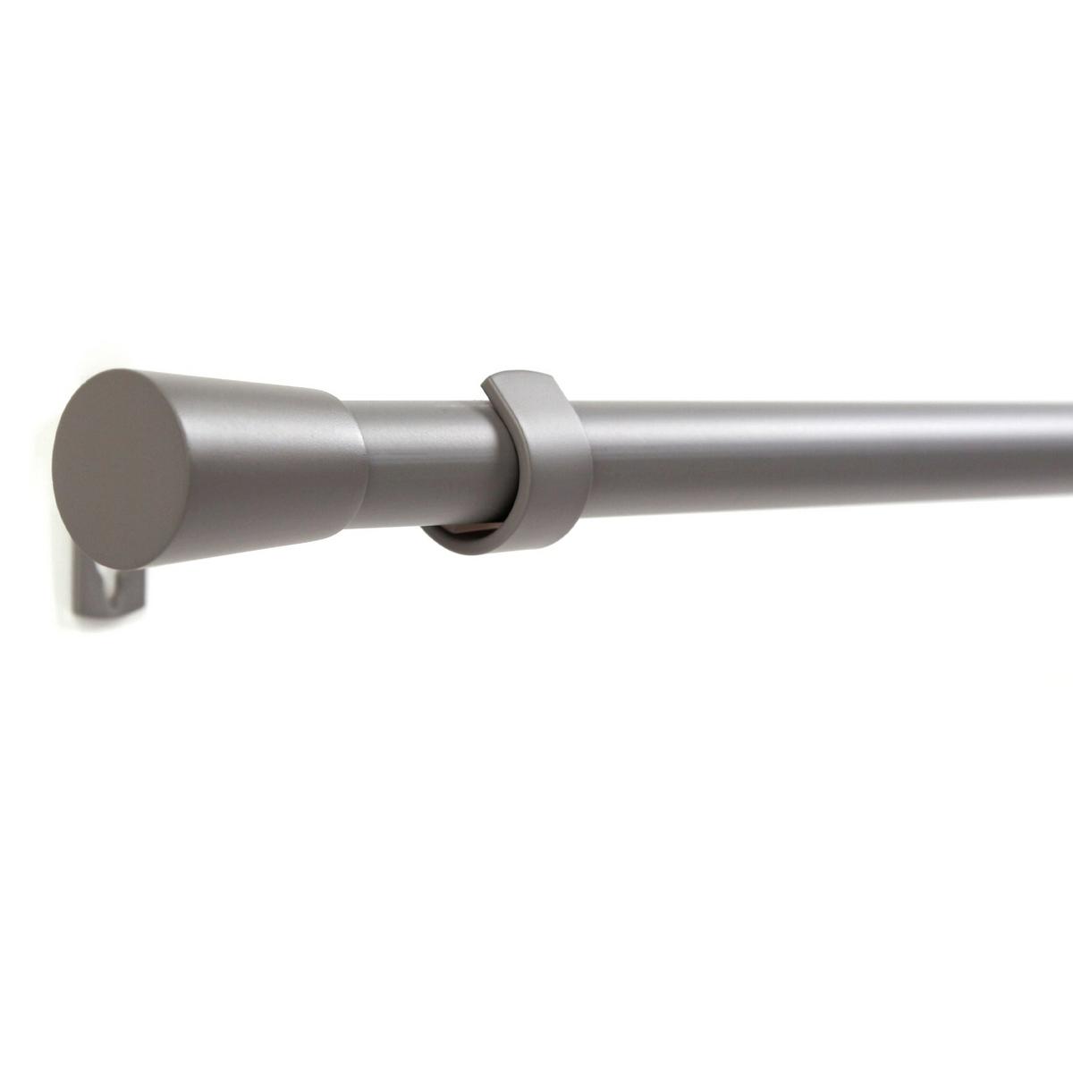 GARDINENSTANGE 1-lauf Wandmontage Kegel 400cm - Grau, Metall (400cm) - Deco-Raum