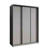SCHWEBETÜRENSCHRANK NISSE 150/205/60 cm 3-türig Graphitfarben - Graphitfarben, Holzwerkstoff (150/205/60cm) - MASSENO