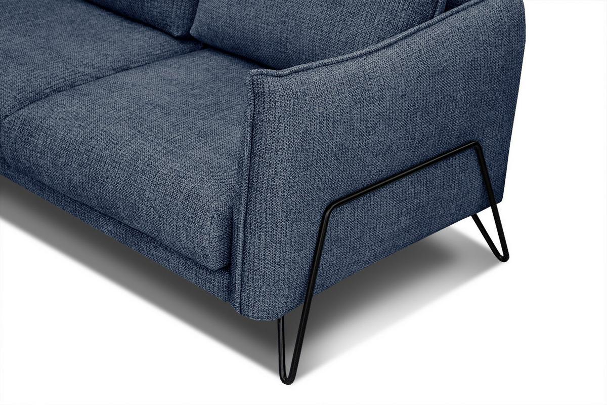 ECKSOFA HOSTEN 4-Sitzer, dunkelblau - Schwarz/Dunkelblau, Holzwerkstoff/Textil (269/158cm) - Wozimo